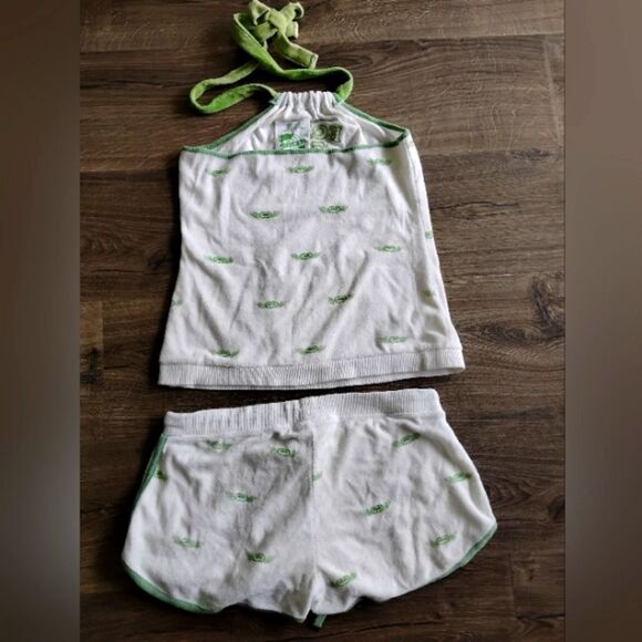 RARE GRAIL y2k Shorts Shirt Ecko Red Terry Cloth Halter tank set 2 piece echo🔥 - Picture 4 of 12